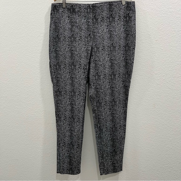 Alfani XL Flocked Animal Print Pull-On Pants Black Size New without tags Holiday - Picture 1 of 9